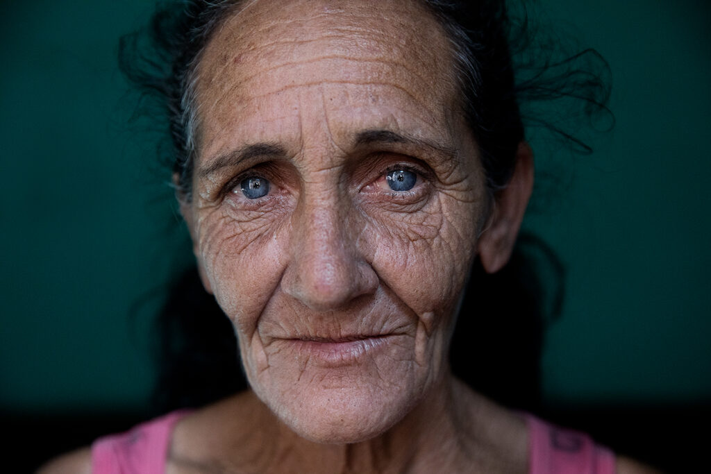 Close-up of elderly woman’s eyes and face by Oded Wagenstein.