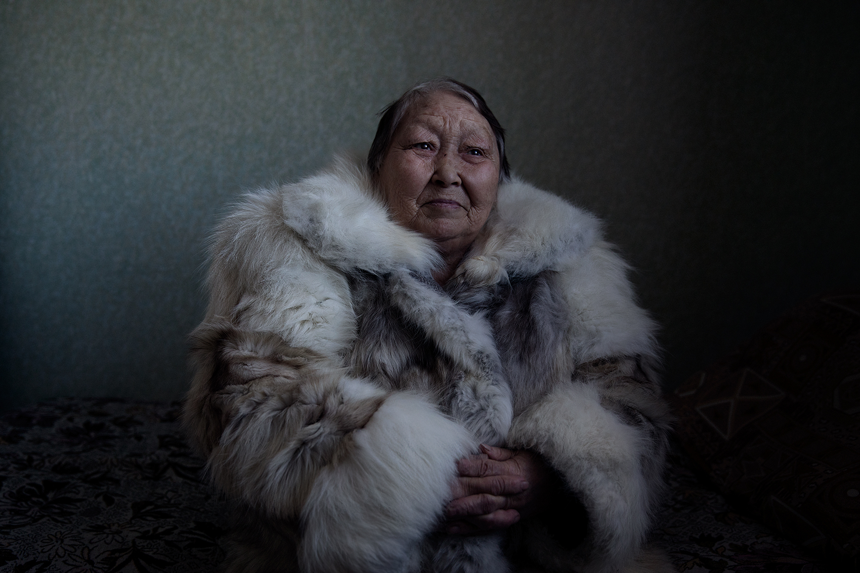 Portrait of an elderly Nenets woman in Yar-Sale, Northern Siberia. Photo by Oded Wagenstein